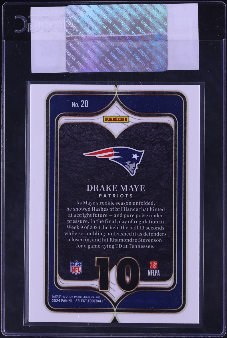 2024 Select Numbers Drake Maye ROOKIE #20 CGC AUTH