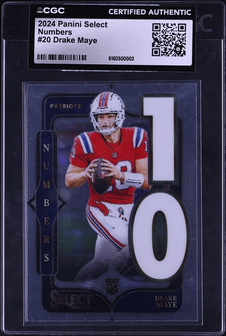 2024 Select Numbers Drake Maye ROOKIE #20 CGC AUTH