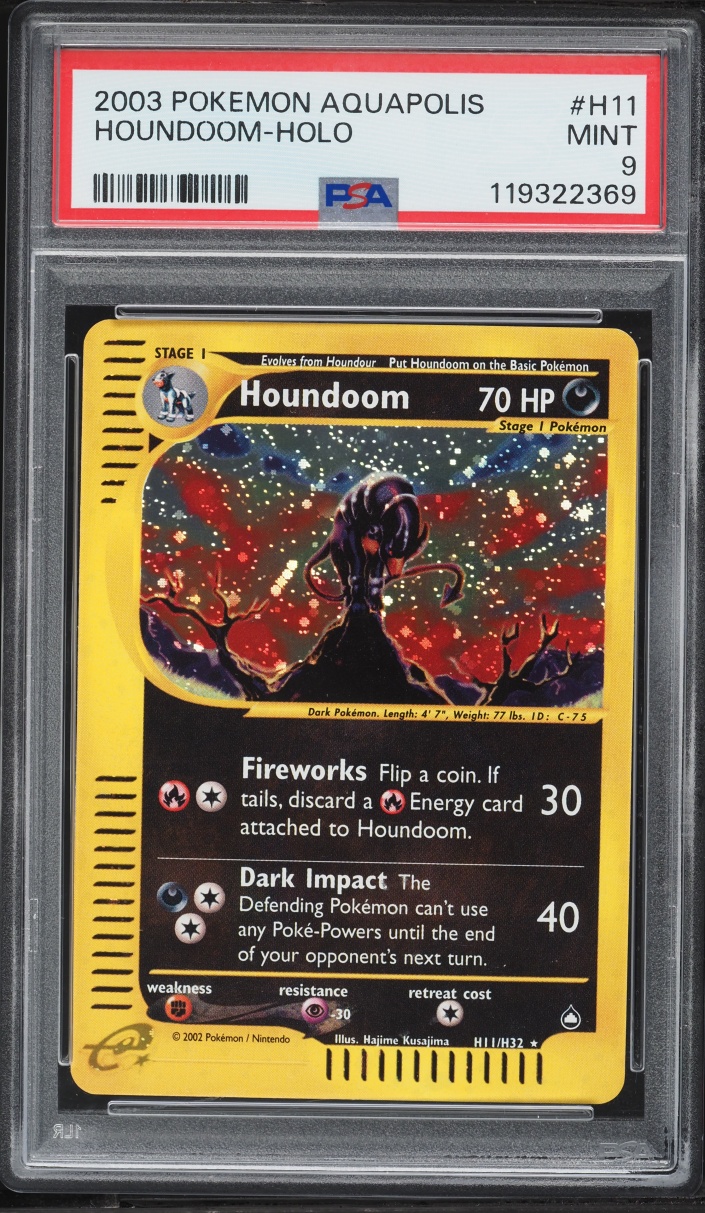 2003 Pokemon Aquapolis Holo Houndoom #H11 PSA 9 MINT