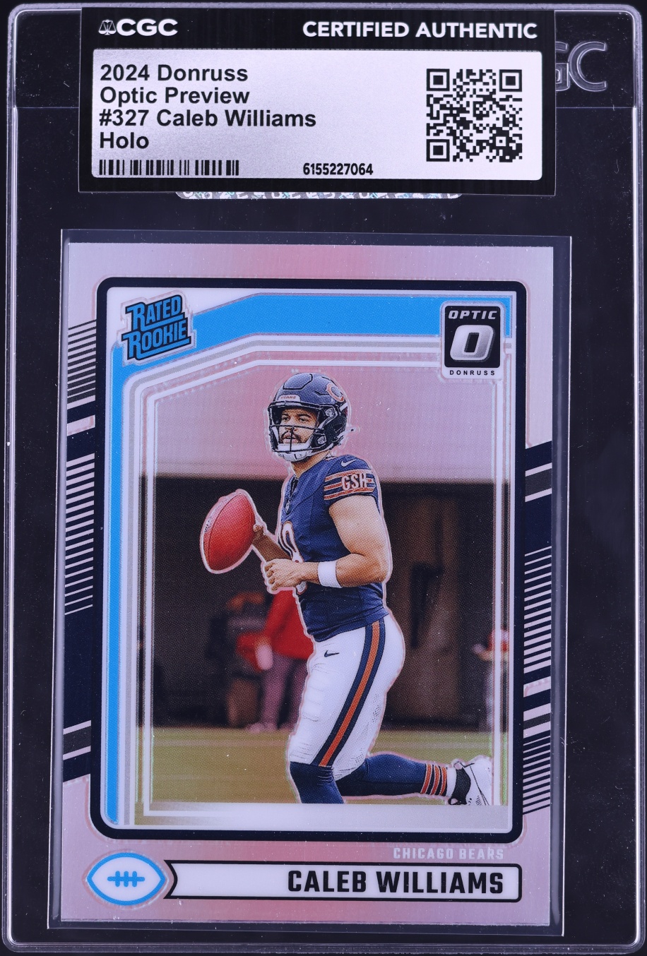 2024 Donruss Optic Preview Holo Caleb Williams ROOKIE #327 CGC AUTH
