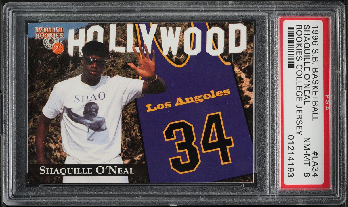 1996 Score Board Basketball College Jersey Shaquille O'Neal #LA34 PSA 8 NM-MT
