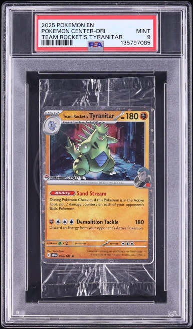 2025 Pokemon SV Destined Rivals Promo Center Exclusive Team Rocket's Tyranitar #96 PSA 9 MINT