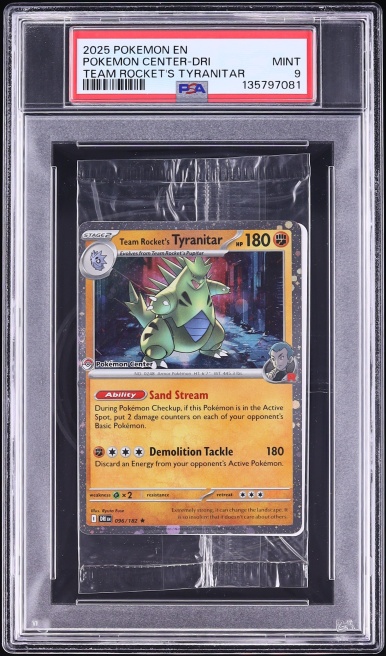 2025 Pokemon SV Destined Rivals Promo Center Exclusive Team Rocket's Tyranitar #96 PSA 9 MINT