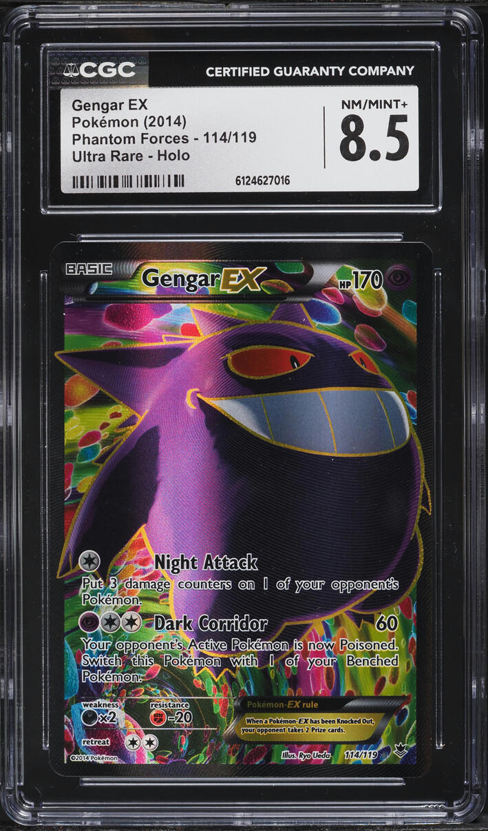 2014 Pokemon XY Phantom Forces Alt Art Gengar EX #114 CGC 8.5 NM-MT+