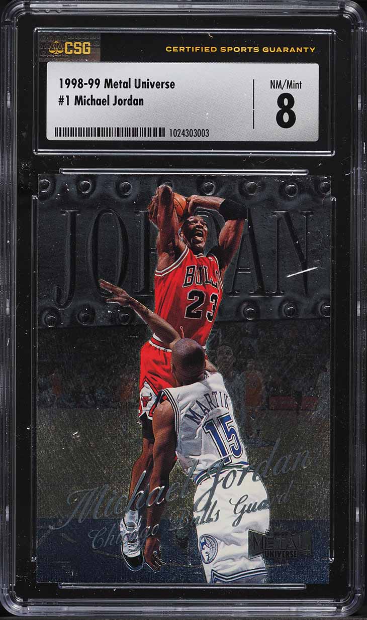 1998 Metal Universe Linchpins Michael Jordan #8 PSA 8 NM-MT