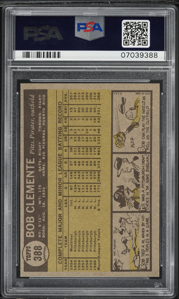 1961 Topps Roberto Clemente #388 PSA 9 MINT