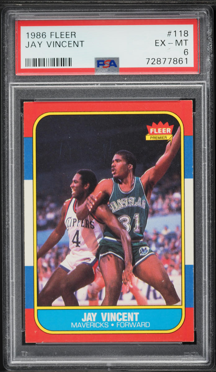 1986 Fleer Basketball Jay Vincent #118 PSA 6 EXMT
