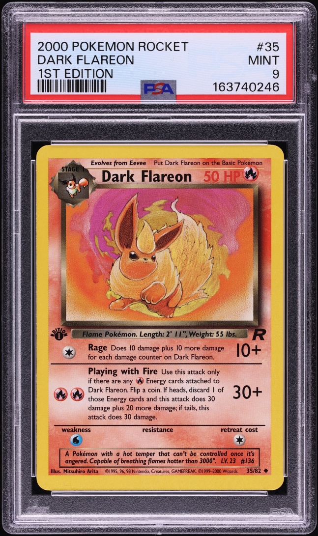 2000 Pokemon Team Rocket 1st Edition Dark Flareon #35 PSA 9 MINT