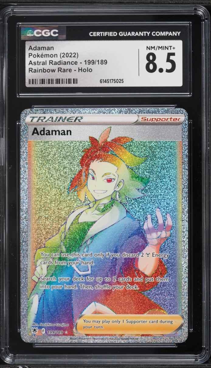 2022 Pokemon Sword & Shield Astral Radiance Rainbow Rare Adaman #199 CGC 8.5 NM-MT+