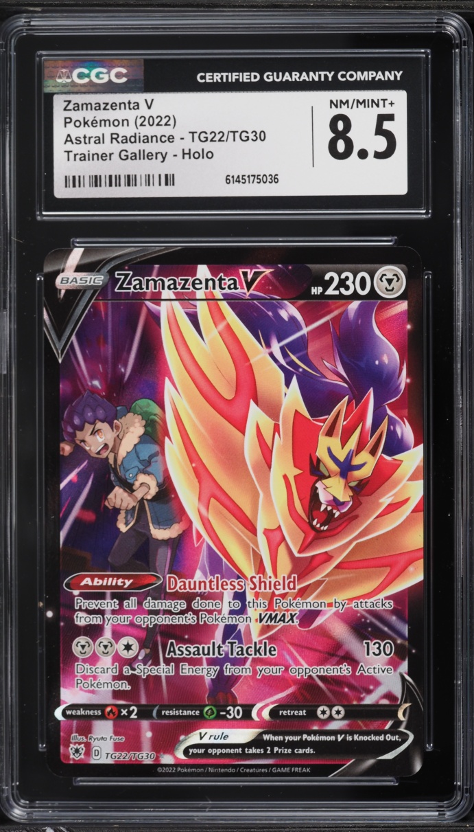 2022 Pokemon Sword & Shield Astral Radiance CHR Zamazenta V #TG22 CGC 8.5 NM-MT+