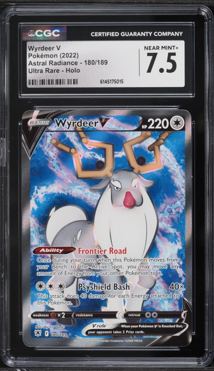 2022 Pokemon Sword & Shield Astral Radiance Full Art Wyrdeer V #180 CGC 7.5 NRMT+