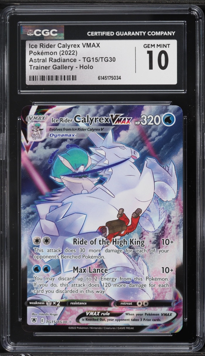 2022 Pokemon Sword & Shield Astral Radiance CHR Ice Rider Calyrex VMAX #TG15 CGC 10 GEM MINT