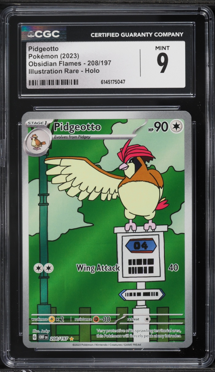 2023 Pokemon Scarlet & Violet Obsidian Flames IR Pidgeotto #208 CGC 9 MINT