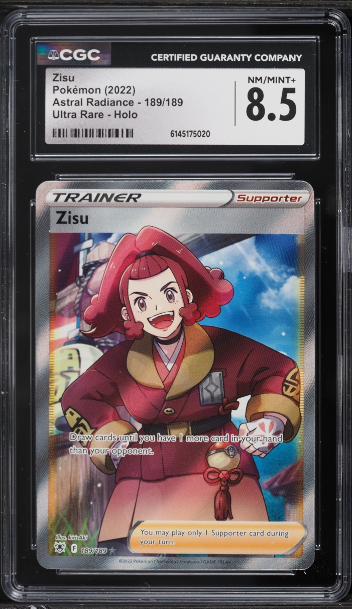 2022 Pokemon Sword & Shield Astral Radiance Full Art Zisu #189 CGC 8.5 NM-MT+