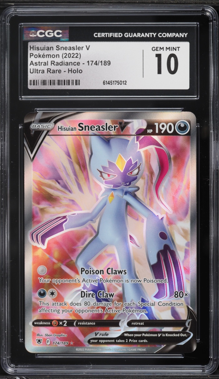 2022 Pokemon SWSH Astral Radiance Full Art Hisuian Sneasler V #174 CGC 10 GEM MINT