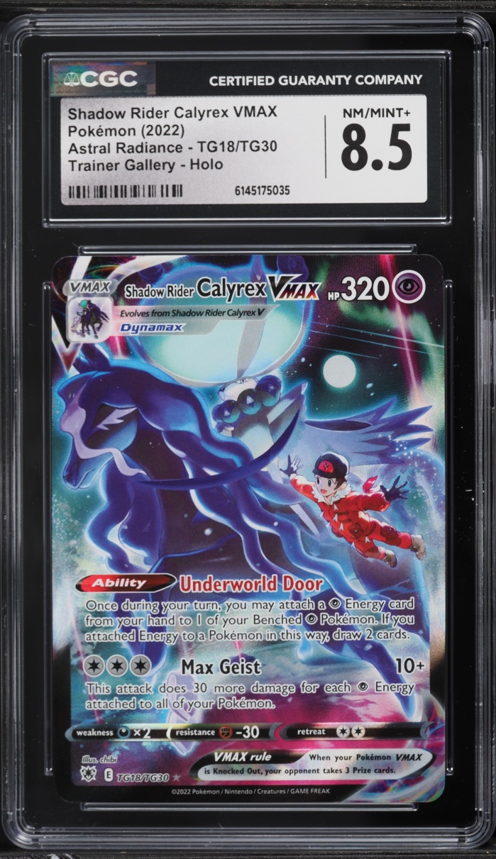 2022 Pokemon Sword & Shield Astral Radiance CHR Shadow Rider Calyrex VMAX #TG18 CGC 8.5 NM-MT+