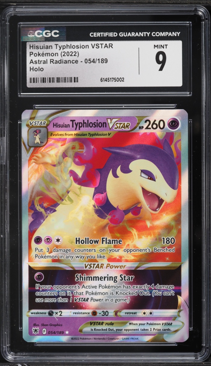 2022 Pokemon Sword & Shield Astral Radiance Holo Hisuian Typhlosion VSTAR #54 CGC 9 MINT