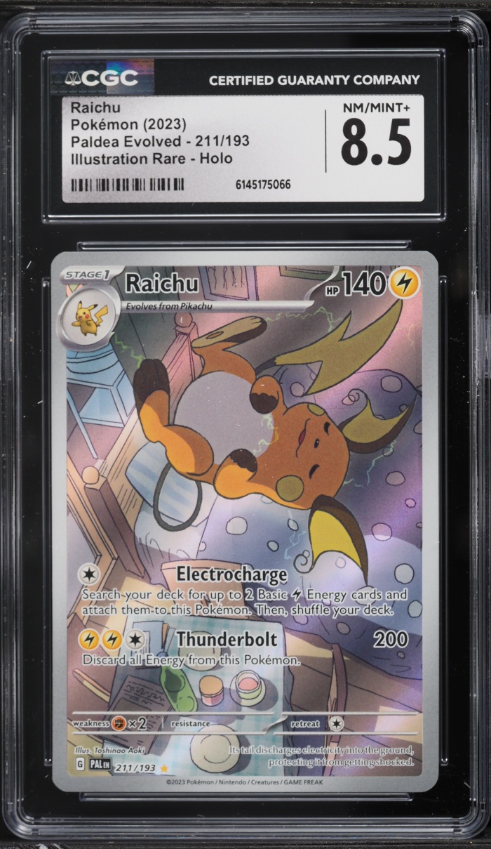 2023 Pokemon Scarlet & Violet Paldea Evolved IR Raichu #211 CGC 8.5 NM-MT+