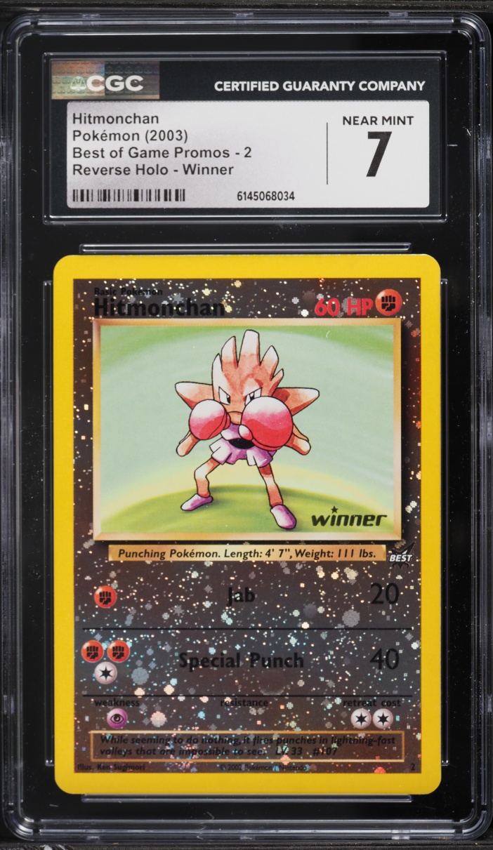 2003 Pokemon Best Of Game Promo Winner Reverse Holo Hitmonchan #2 CGC 7 NRMT