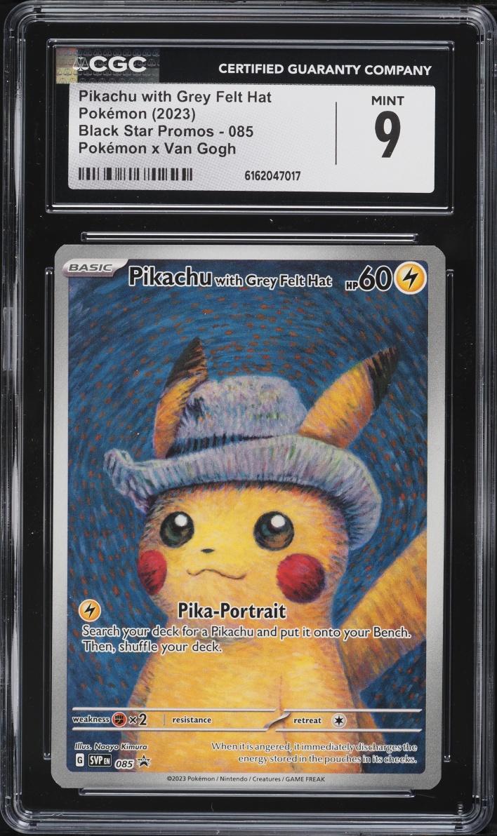 2023 Pokemon Scarlet & Violet Promo Van Gogh Pikachu With Grey Felt Hat #85 CGC 9 MINT