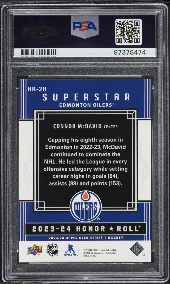 2023 Upper Deck Honor Roll Connor McDavid #HR28 PSA 8 NM-MT