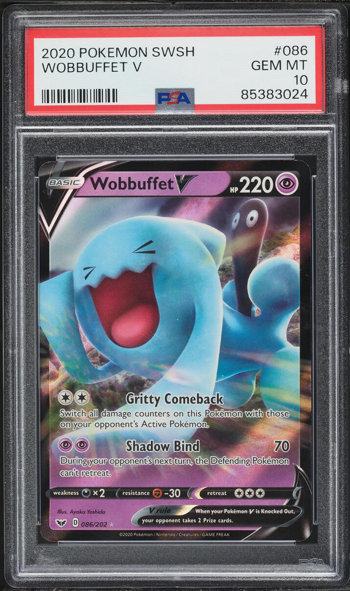 2020 Pokemon Sword & Shield Wobbuffet V #86 PSA 10 GEM MINT