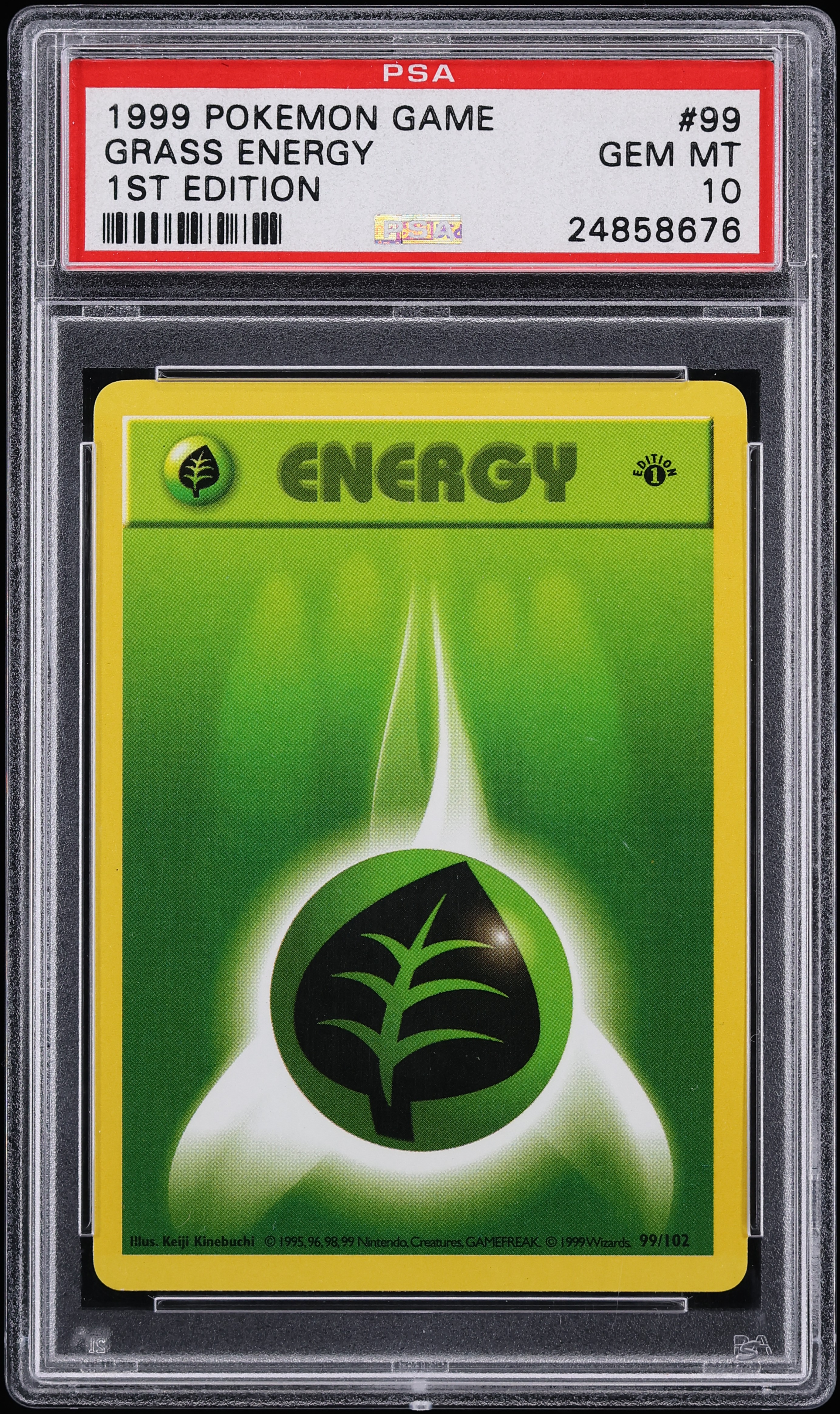 1999 Pokemon Base Set Shadowless 1st Edition Grass Energy #99 PSA 10 GEM MINT