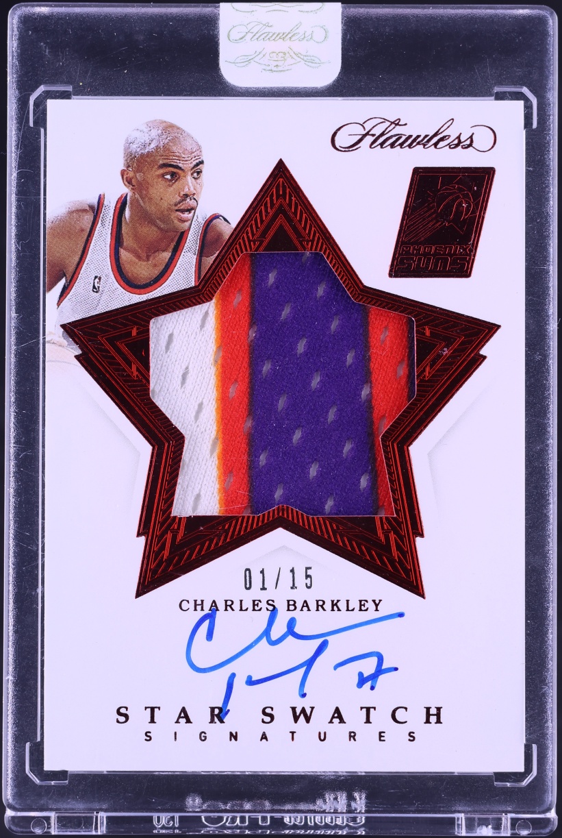 2019 Panini Flawless Star Swatch Signatures Ruby Charles Barkley PATCH AUTO 1/15 #SW-CBK