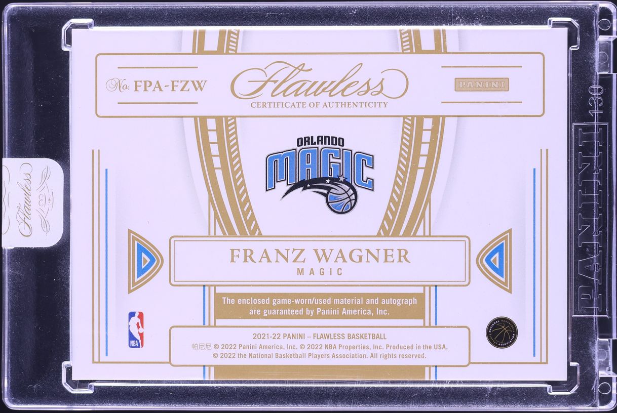 2021 Panini Flawless Emerald Franz Wagner ROOKIE PATCH AUTO 5/5 #FPA-FZW