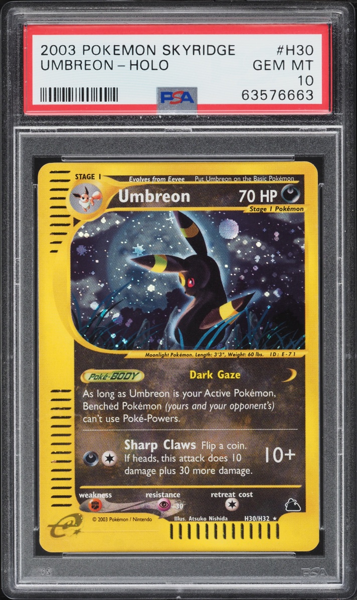 2003 Pokemon Skyridge Holo Umbreon #H30 PSA 10 GEM MINT