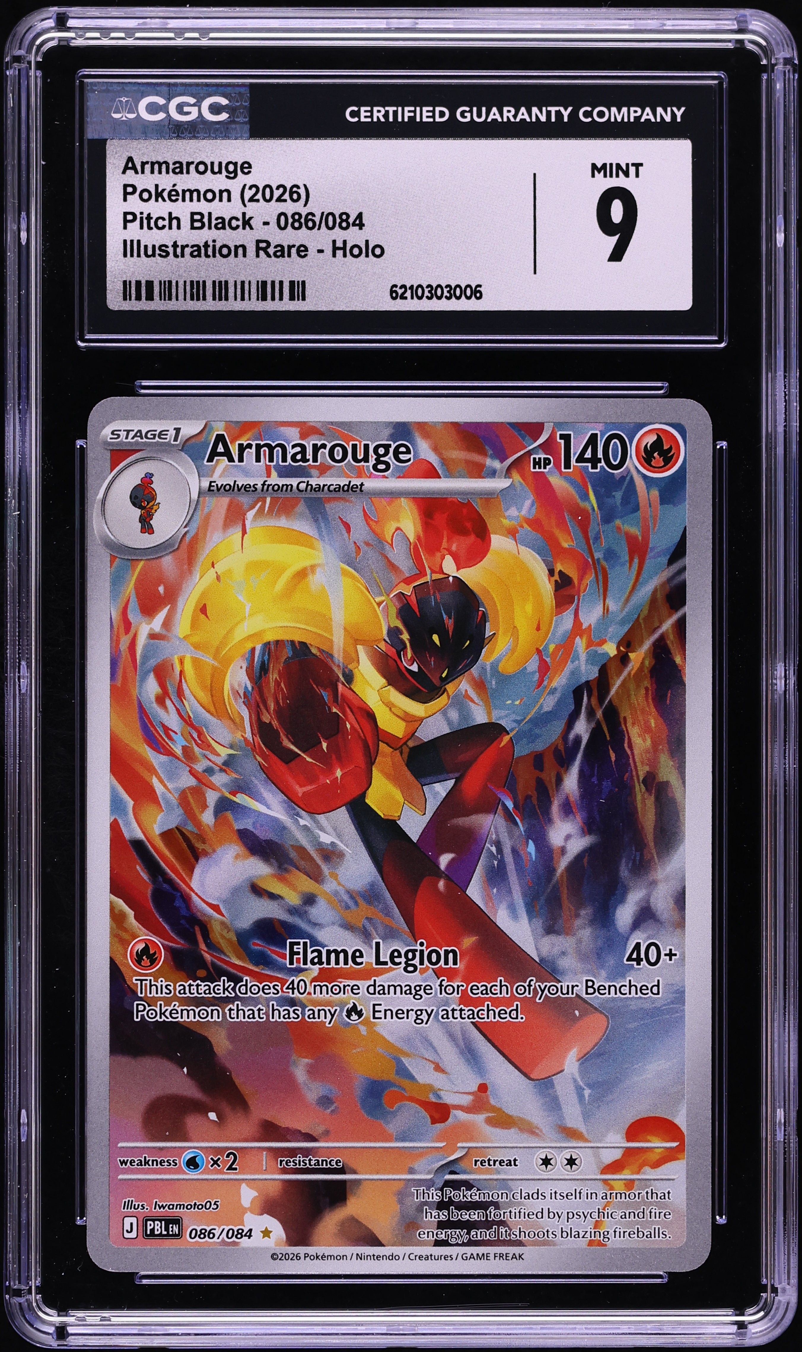 2026 Pokemon Mega Evolution Pitch Black IR Armarouge #86 CGC 9 MINT