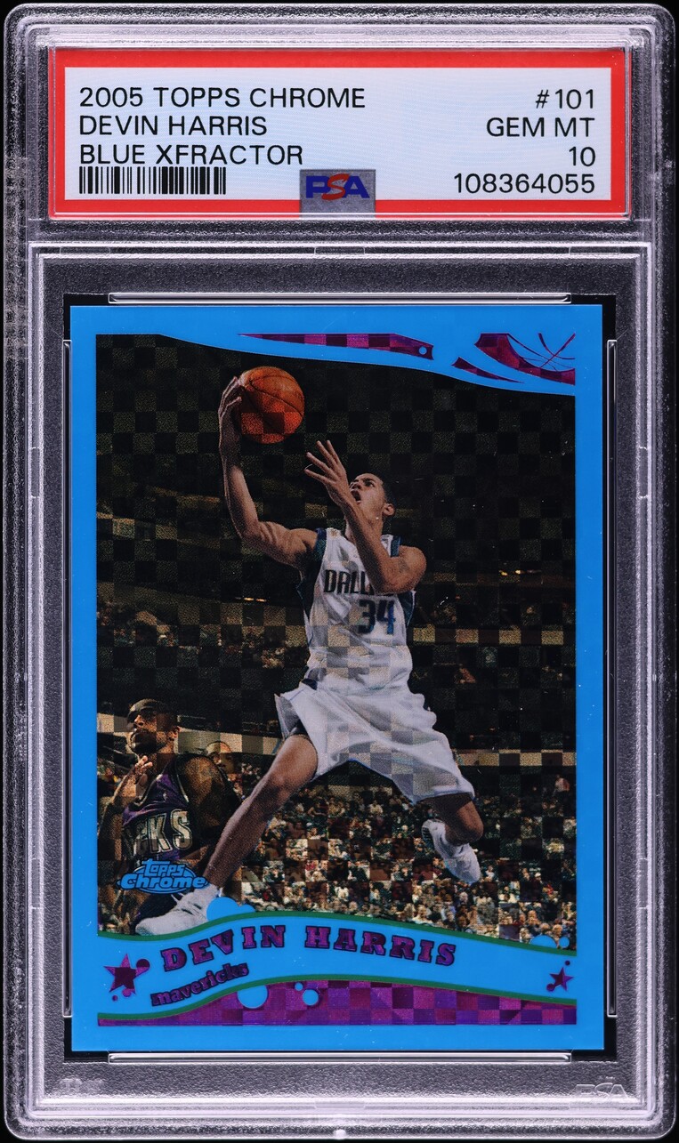 2005 Topps Chrome Blue Xfractor Devin Harris /90 #101 PSA 10 GEM MINT