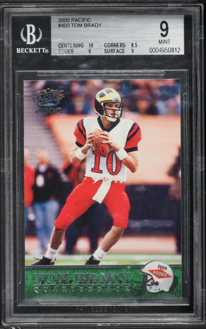 2000 Pacific Football Tom Brady ROOKIE #403 BGS 9 MINT