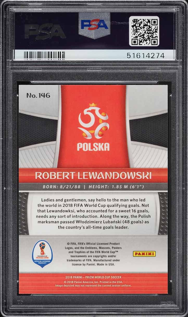 2018 Panini Prizm World Cup Robert Lewandowski #146 PSA 10 GEM MINT