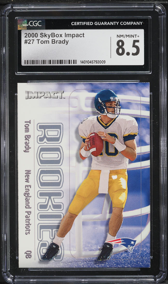2000 Skybox Impact Tom Brady ROOKIE #27 CGC 8.5 NM-MT+