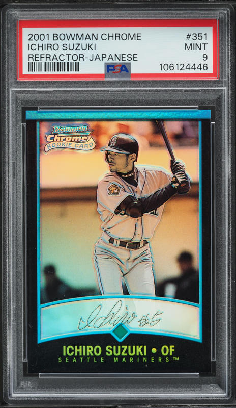 2001 Topps Chrome Traded Ichiro Suzuki ROOKIE #T266 PSA 9