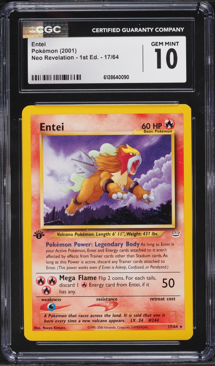 2001 Pokemon Neo Revelation 1st Edition Entei #17 CGC 10 GEM MINT