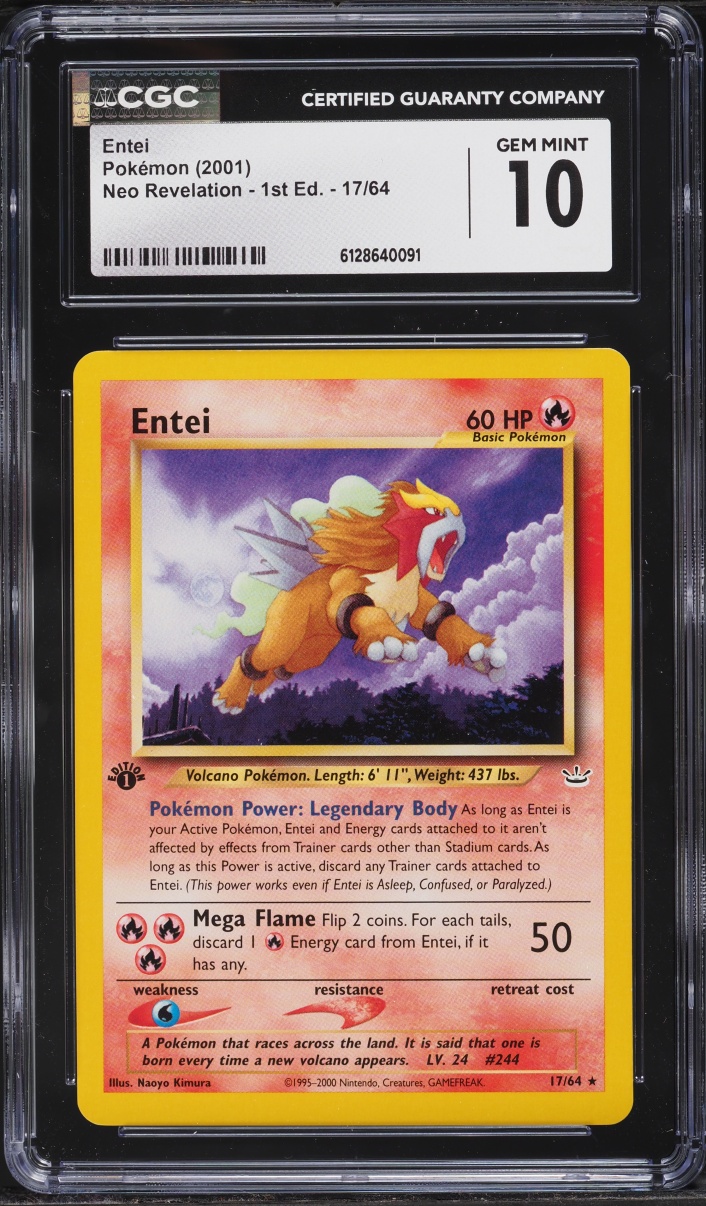 2001 Pokemon Neo Revelation 1st Edition Entei #17 CGC 10 GEM MINT
