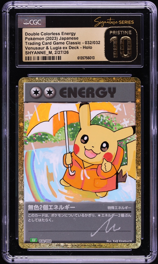 2023 Pokemon Japanese TCG Classic Holo Double Colorless Energy AUTO CGC Signature Series 10