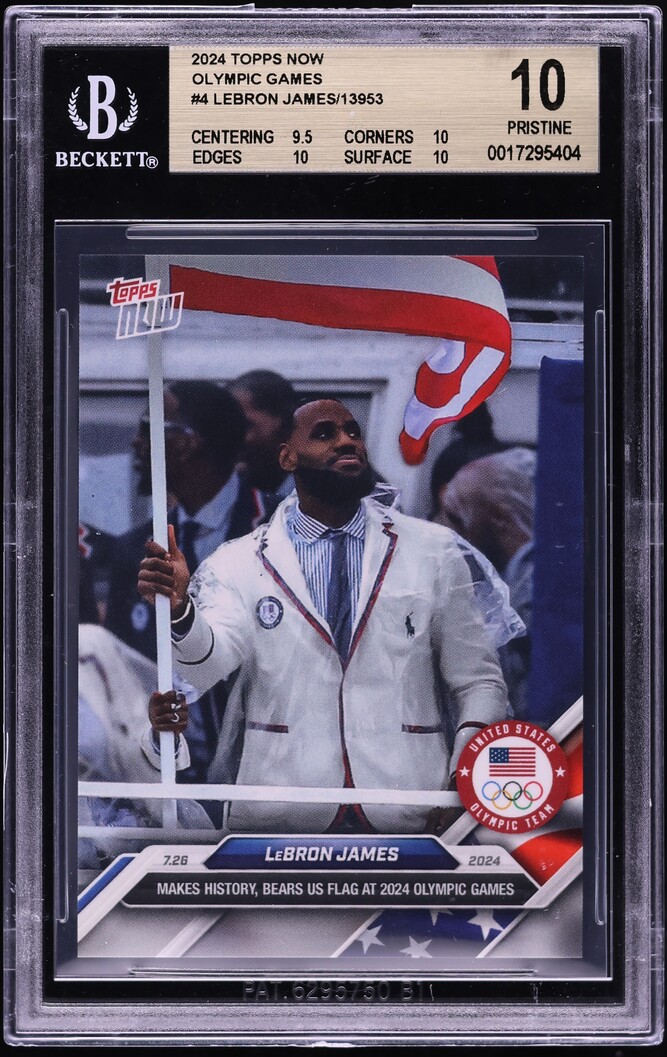 2024 Topps Now Olympic Games LeBron James #4 BGS 10 PRISTINE