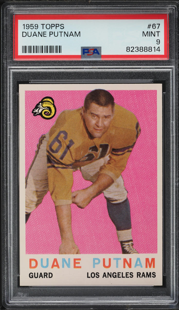 1959 Topps Football Duane Putnam #67 PSA 9 MINT