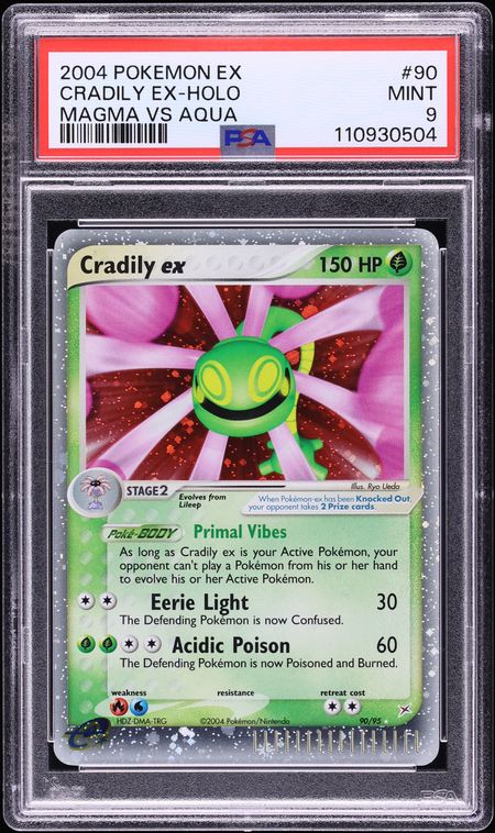 2004 Pokemon EX Team Magma VS Team Aqua Holo Cradily EX #90 PSA 9 MINT
