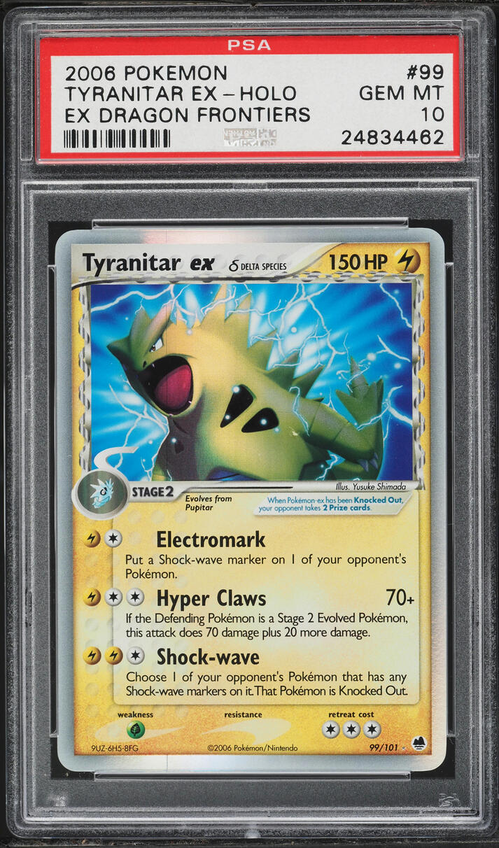 2006 Pokemon EX Dragon Frontiers Holo Tyranitar EX #99 PSA 10 GEM MINT
