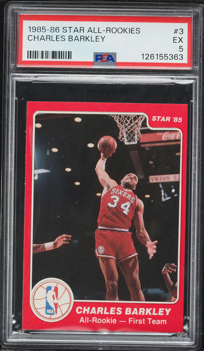 1985 Star All-Rookies Basketball Charles Barkley ROOKIE #3 PSA 5 EX