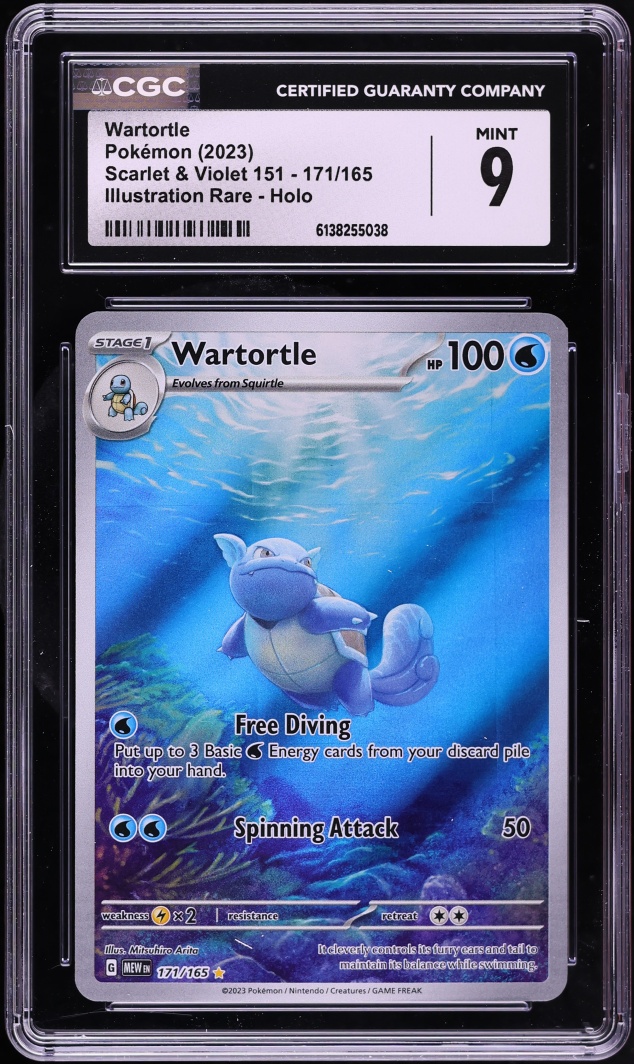 2023 Pokemon Scarlet & Violet 151 IR Wartortle #171 CGC 9 MINT