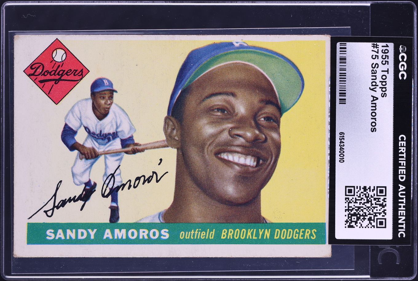 1955 Topps Sandy Amoros ROOKIE #75 CGC AUTH