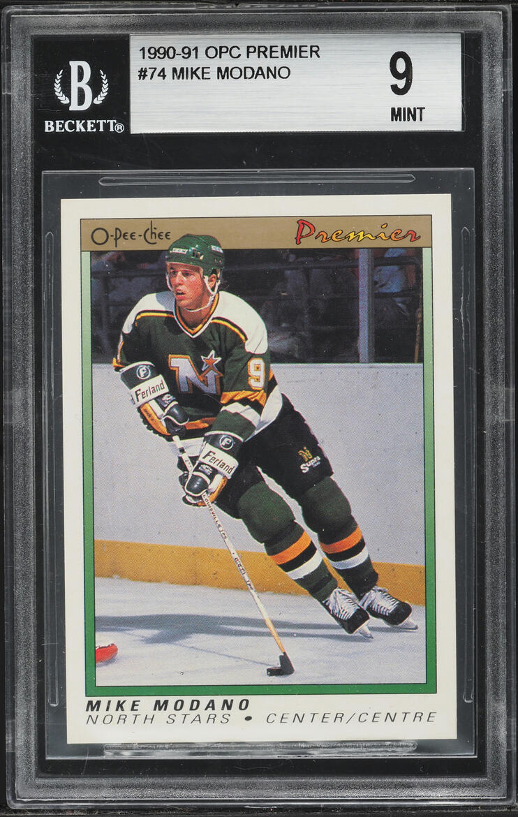 1990 O-Pee-Chee Premier Mike Modano ROOKIE #74 BGS 9 MINT
