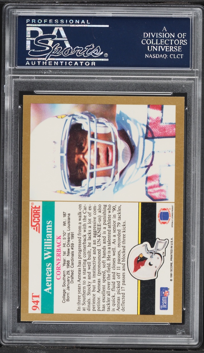 1991 Score Supplemental Aeneas Williams ROOKIE #94T PSA 10 GEM MINT