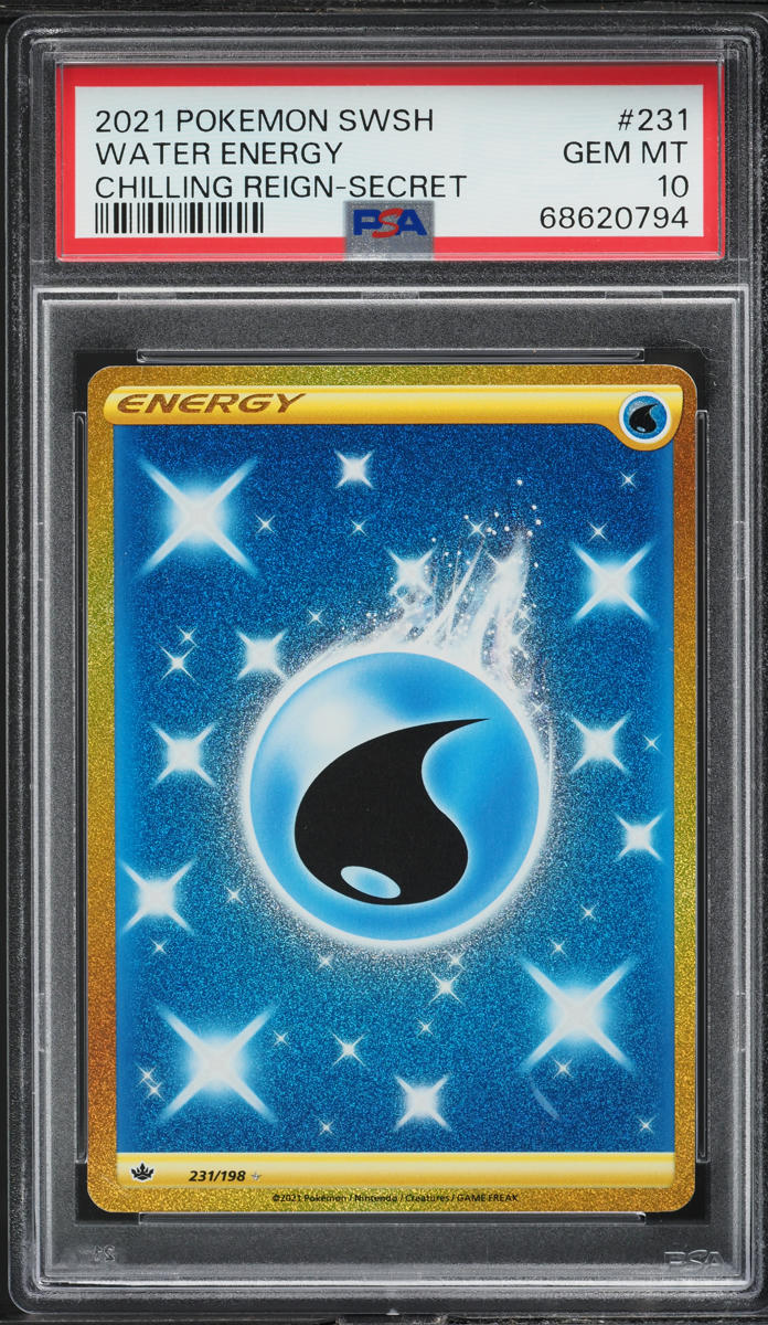 2021 Pokemon SWSH Chilling Reign Hyper Rare Water Energy #231 PSA 10 GEM MINT
