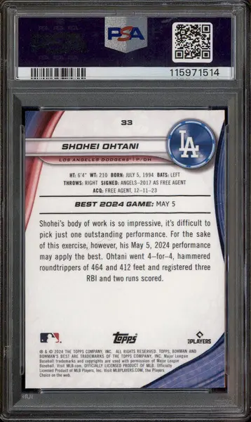 2024 Bowman's Best Purple Refractor #33 Shohei Ohtani /250